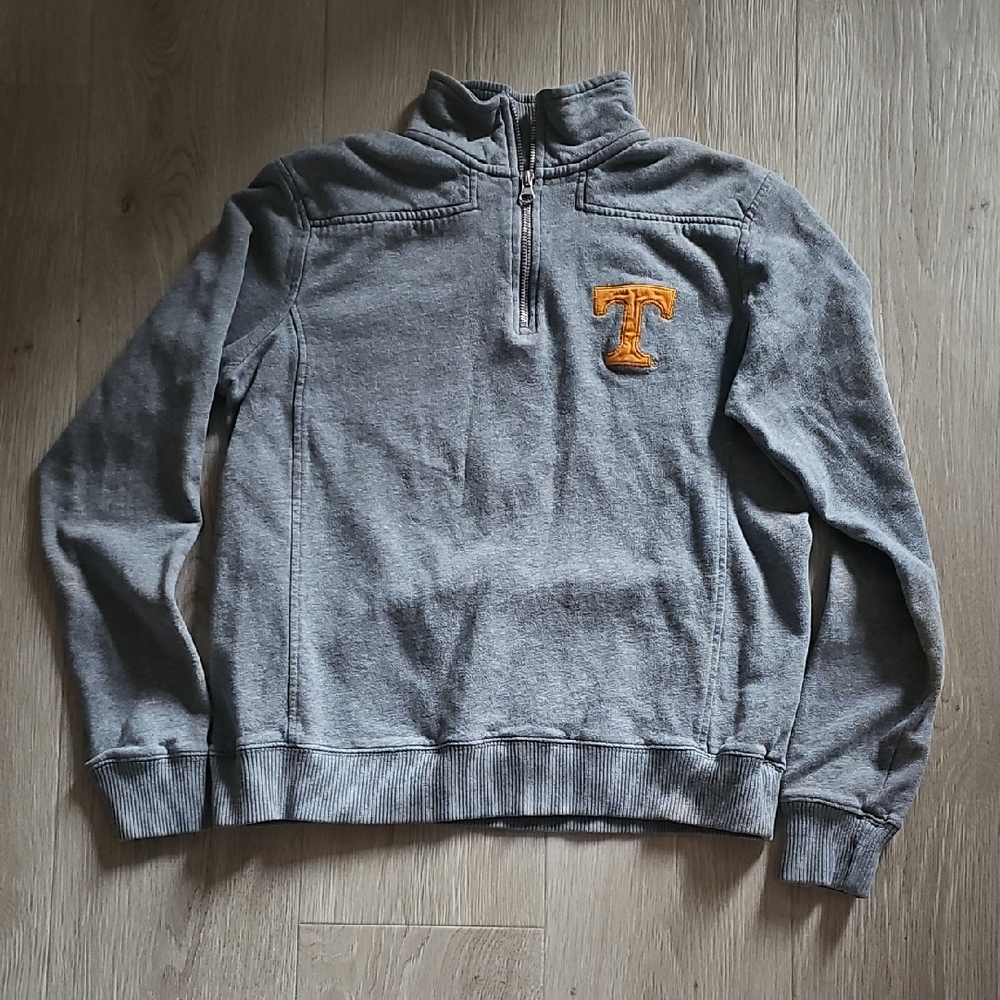 League Gray Zip-Up Sweater with Orange Tennessee Emblem